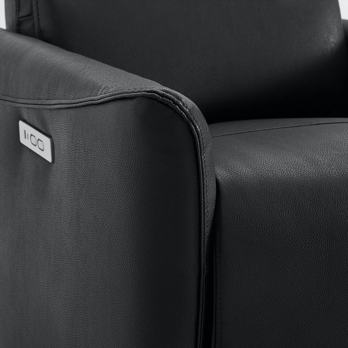 CHITA Power Recliner Chair Swivel Glider, FSC Certified Upholstered Faux Leather Living Room Nursery Reclining Sofa Chair with Lumbar Support, Black CHITA