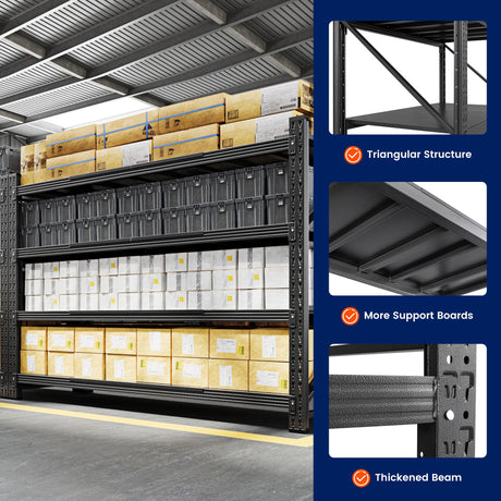 Yizosh Storage Shelves, 5000LBS Garage Shelving Unit, Metal Shelving Adjustable Storage Shelves Heavy Duty, Suitable for Garage, Supermarket, Warehouse, 71" W x 24" D x 70" H Yizosh