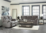 Signature Design by Ashley Tulen Modern Manual Pull Tab Reclining Sofa, Dark Gray Signature Design by Ashley