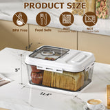 Olimingse Bread Box For Kitchen Countertop, Airtight Bread Storage Container, Time Recording Bread Keeper with Lid,Bread Storage For Homemade Breads, Toast, And Cookies, White Bread Holder. Olimingse