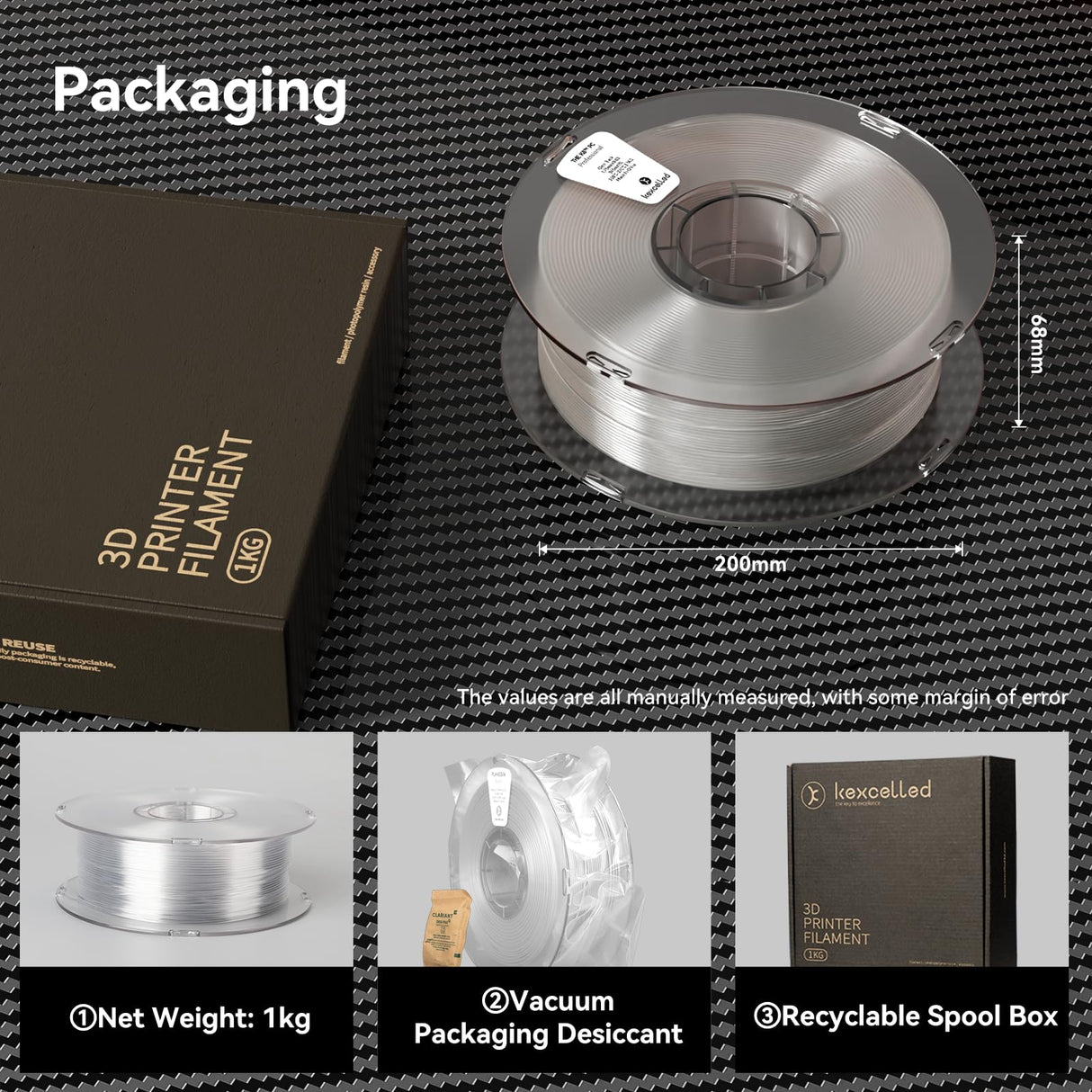 kexcelled PC Filament 1.75mm 1kg,White Polycarbonate Filament 1.75 with Tough and Heat Resistant,PC 3D Printer Filament Dimensional Accuracy +/- 0.03mm kexcelled