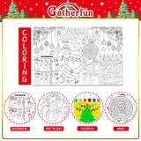 Disposable Santa Place Mats for Kids, 12 Pack - 17'x 11' Paper Table Mat Sheets for Merry Christmas School Party Decorations Gatherfun