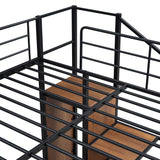 Bellemave Full Over Full Metal Bunk Bed，Bunk Bed with Storage Stairs and Wardrobe, Bunk Bed for Adults/Kids/Teens, Bunk Bed for School, Bedroom, Black Bellemave