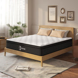 CRYREINA Queen Mattress, 14 Inch Queen Hybrid Mattress in a Box, Upgrade Individually Pocket Springs, Medium Firm, Pressure Relief, Breathable Comfort and Durable, CertiPUR-US Certified CRYREINA