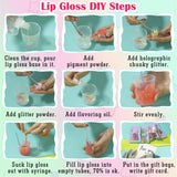 BRIPATI DIY Lip Gloss Making Kit - Make Your Own Lip Glosses Moisturizing DIY Lip Glaze Handmade Glittery Set for Teens Girls Women Makeup Lover Beginner Christmas Birthday Gift BRIPATI