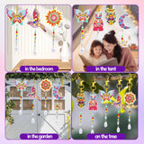 Walact 6 Pcs Diamond Painting Suncatcher Wind Chime, Diamond Art Kits Double Sided DIY Crafts Hanging Ornaments for Adults Kids Home Garden Decorations WALACT