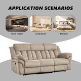 CANMOV Recliner Sofa Set, Manual Reclining Sofa with Overstuffed Armrest for Living Room,Bedroom Furniture,Office,3 Seat Light Brown CANMOV