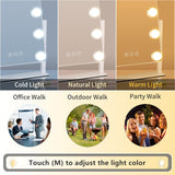 Kotdning Vanity Mirror with Lights,Lighted Vanity Mirror with 9 Dimmable Bulbs for Dressing Room & Bedroom,3 Color Lighting,Modes Detachable 10x Magnification 360°Ratation(White) 12" L x 14.4" W Kotdning