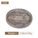 Hanobe Round Wood Candle Tray: Rustic Wooden Candle Holder Whitewash Pillar Stand Farmhouse Tea Light Plate Base for Living Room Coffee Table Centerpiece for Kitchen Counter Bathroom Home Decor,11.8" Hanobe