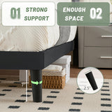 Queen Size Platform Bed Frame with Velvet Upholstered Headboard and Sturdy Wooden Slats Support,Metal Frame,Easy, Assembly, No Box Spring Needed,Slip Resistant,Mattress Foundation Black (Black, Queen) Inadpor