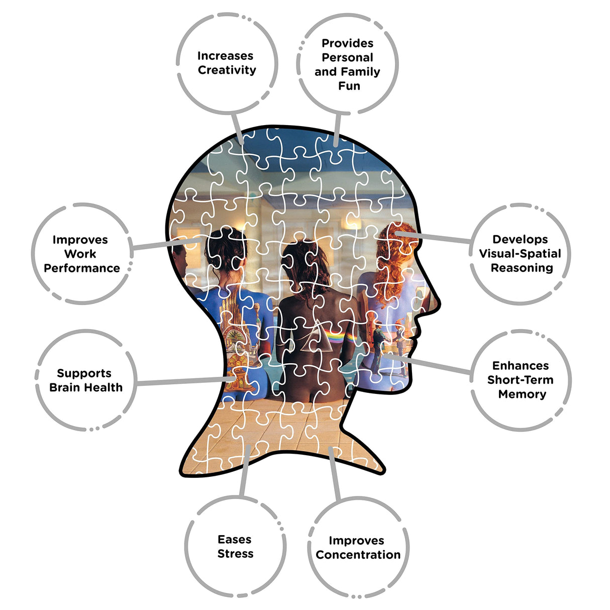 AQUARIUS Pink Floyd Back Art Puzzle (1000 Piece Jigsaw Puzzle) - Glare Free - Precision Fit - Officially Licensed Pink Floyd Merchandise & Collectibles - 20 x 27 Inches AQUARIUS