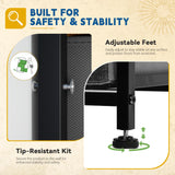 DWVO Dresser with 9 Drawers, Fabric Storage Dresser, Chest of Drawers, Storage Tower Organizer Unit for Living Room, Closets(Dark Grey) DWVO