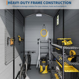 All-Weather Resin Shed with Window, Outdoor Plastic Garden Shed with Lockable Door and Vents, Outdoor Resin Storage Sheds for Tool, Bike, Backyard, Patio Reljofum