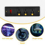 DWVO 40-50 Gallon Aquarium Stand with Power Outlets, Cabinet for Fish Tank Accessories Storage - Heavy Duty Metal Fish Tank Stand Suitable for Turtle Tank, Reptile Terrarium, 660LBS Capacity, White DWVO