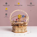 ROBOTIME 3D Puzzles for Adults Model Kits for Adults Hobbies for Men/Women Rotating Starry Night Wooden Puzzle Music Box AMK51 ROBOTIME