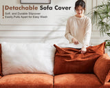 ABCASA Luxury Modular Sectional Sofa w/Storage Otoman, 99" U Shaped Modular Couch with Reversible Chaise, 5 Seater Sofa for Living Room, Apartment, Compact Spaces - Chenille Terracotta ABCASA