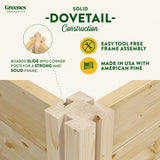 Greenes Fence Original Pine Raised Garden Bed, X Shape, 6' x 6' x 7" - Made in USA with American Pine Greenes Fence