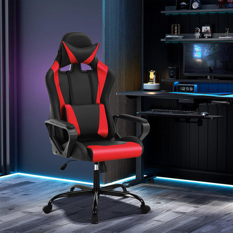 Gaming Chair for Adults Office Gaming Chair with Massage - Heavy Duty Ergonomic Racing Chair with Lumbar Support and Adjustable Arms RROCOSIA