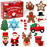 CiyvoLyeen Christmas Sewing Kit for Kids Felt Christmas Ornaments Craft Supplies DIY Activity for Girls and Boys Educational Sewing Gift for Child Set of 12 CiyvoLyeen