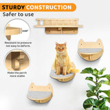 BUOGA Cat Wall Shelves with 3 Steps – Modern Mounted Cat Wall Furniture & Shelf, Premium Hardwood Cat Bed for Climbing, Sleeping & Lounging, Indoor Hammock for Large Cats BUOGA