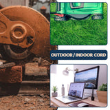 EP 100 Ft Outdoor Extension Cord - 12/3 SJTW Heavy Duty Black Extension Cable with 3 Prong Grounded Plug - Power Cord for Lawn, Garden, Appliances EP