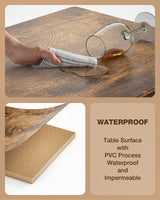 Qsun 3-Piece Bar Table Set for 2, Bar Table with Stools & 2 Storage Shelves, Small Bar Table Set with Glass Rack, Small Kitchen Table for Dining Room, Living Room, Rustic Brown Qsun