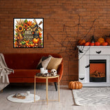 JYXSJYYD 5D DIY Fall Season Diamond Art Kits for Adults,Harvest Season Diamond Paintings Kits for Beginners,Paint by Diamonds Dot Full Drill Gem Art Crafts,Home Wall Decoration 13.8x13.8 Inches JYXSJYYD