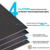 DocSafe 48" Round Fire Pit Mat,4-Layer Under Grill Mat Deck Patio Protect Mat,Fireproof Mat Fire Pit Pad for Grass Outdoor Wood Burning Fire Pit and BBQ Smoker,Portable Reusable and Waterproof,Black DocSafe