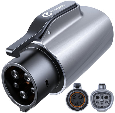 2025 Ecogenix Tesla to J1772 Charging Adapter (Max 80A, 240V) J1772 EV Adapter to Tesla Charger, Adapter Compatible with Tesla High Powered Connectors, Destination Chargers, Mobile Connectors (Silver)