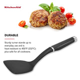 KitchenAid Gourmet Nylon Short Turner, One Size, Matte Black KitchenAid