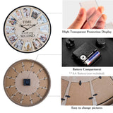 JUMBO HUMBLE 12 Photo Collage Rustic Farmhouse Wood Wall Clock, Large Oversized Wall Clock for Home, Kitchen, Living Room, Silent Battery Powered 25 Inch Natural JUMBO HUMBLE