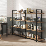 OtterOasis 4-Tier Industrial Bookshelf - Rustic Open Wood Display Shelf for Home & Office OtterOasis