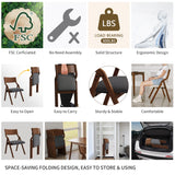 YOPTO Folding Wooden Chairs Set of 2 with Padded Seat,Portable Dining Chairs W/Ergonomically Designed Back and Cushion,for Dining Room,Restaurant,Kitchen,Office YOPTO