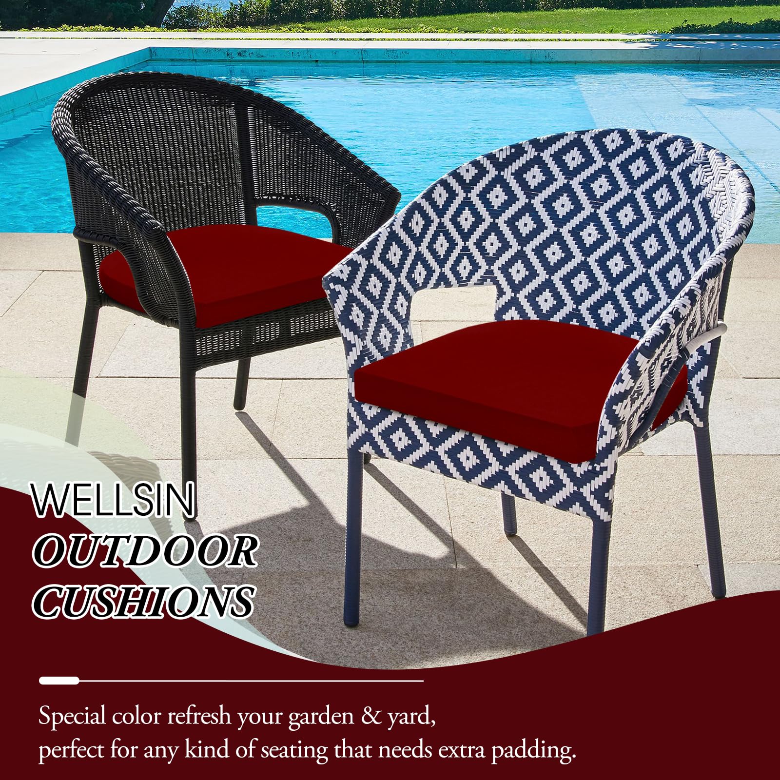 Outdoor dining chair cushions set of 6 best sale