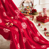 Touchat Red Sherpa Christmas Throw Blanket, Fuzzy Fluffy Soft Cozy Blanket, Fleece Flannel Plush Microfiber Blanket for Couch Bed Sofa (50" X 60",Red Snowflake) Touchat