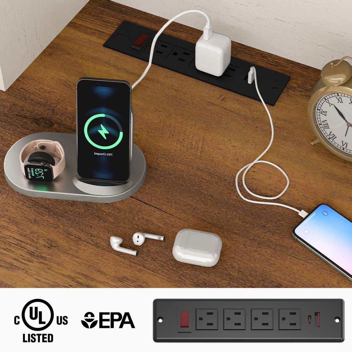 Farmhouse 47" Executive Desk, Computer Desk with Drawers and Storage Cabinet, Workstation Computer Desk with Hutch for Home Office Halitaa