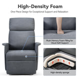 OKUP Power Lift Recliner Chair with Massage and Heat for Petite Elderly, Small Lift Chair with Side Pocket Remote Control, Infinite Position, Fabric, Dark Grey OKUP