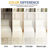 KOBY HOME 38“ Modular Sectional Sofa Convertible Cube Thick Couch Seat Set, Combine L-Shaped U-Shaped, Free Assembly, Space-Saving for Living Room, Fabric Chenille Beige White (Only Armless) KOBY HOME