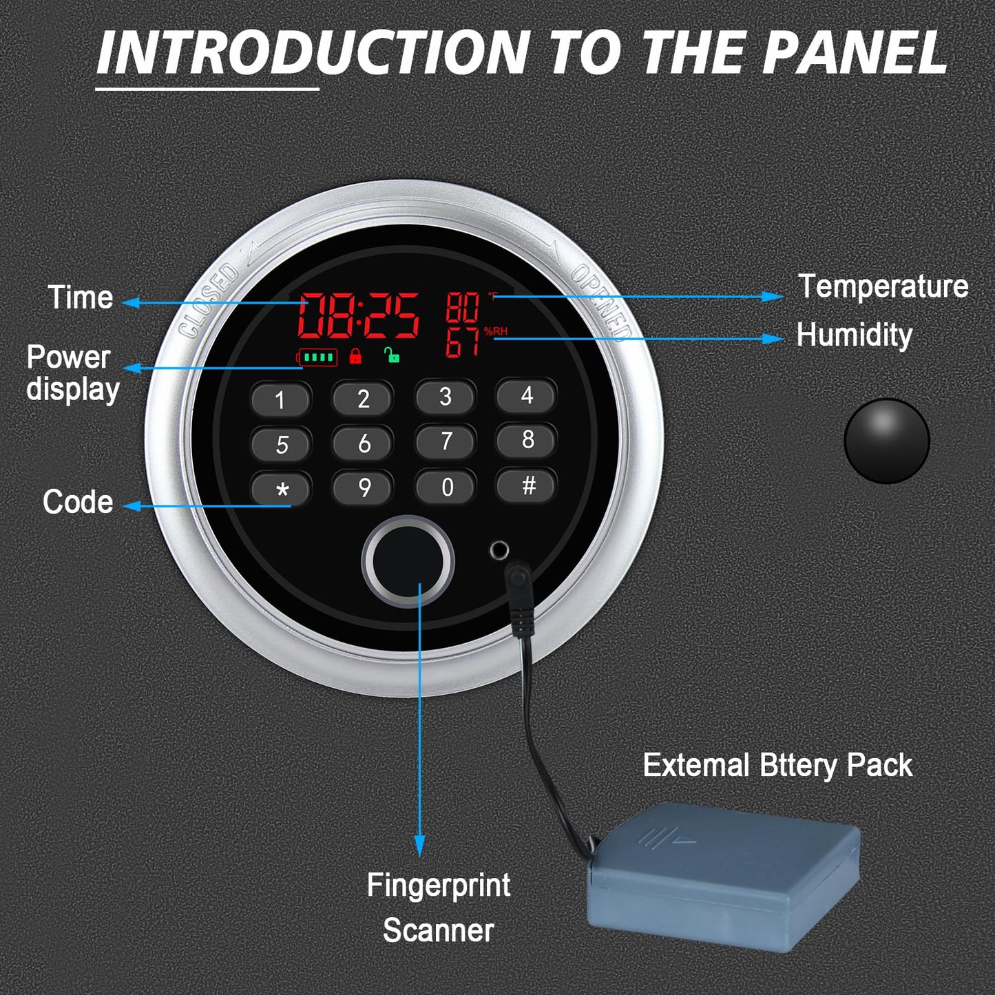 2024 New and Improved Rifle Safe, Biometric Long Gun Safe for Rifle Shotgun with Time Temperature Humidity Display, Quick Access 5-6 Gun Storage Cabinet with Lock Box and Removable Shelf