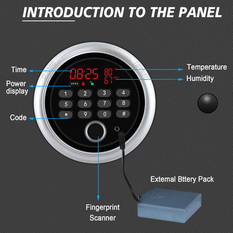 2024 New and Improved Rifle Safe, Biometric Long Gun Safe for Rifle Shotgun with Time Temperature Humidity Display, Quick Access 5-6 Gun Storage Cabinet with Lock Box and Removable Shelf BBRKIN