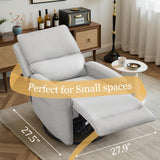 Korser Recliner Chair 360 Swivel Rocker Recliner Chairs for Adults, Small Recliners for Small Spaces, Upholstered Nursery Chairs with Side Pockets, Glider Rocking Chair for Living Room, Nursery Room Korser