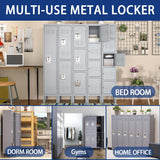 Gustonhon Gray Metal Locker 72''Storage Dressing Room Cabinet,Lockers for Employees,5-Door Five-Layer Independent Wardrobe Storage Box for Home,Garage,Bedroom,Gym,Office,School,Fire Department Gustonhon