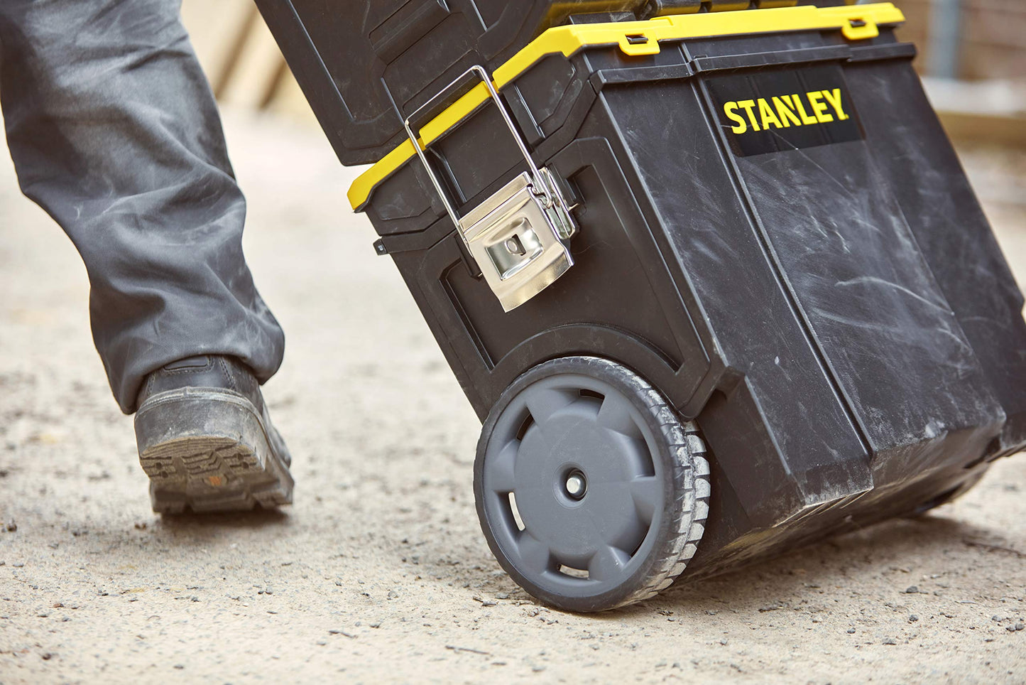 STANLEY 3 in 1 Rolling Work Centre Toolbox with Pull Handle, Detachable Toolbox with Portable Tote Tray, 1-70-326 - WoodArtSupply