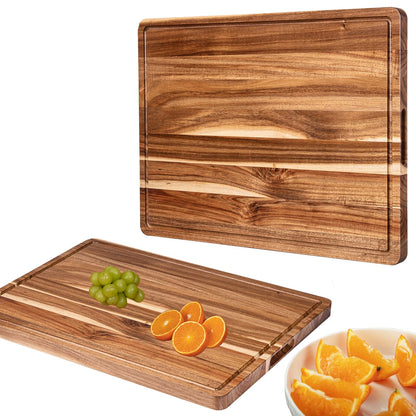 Extra Large Wood Cutting Board for Kitchen, 24" x 18" Acacia Wood Large Butcher Block Cutting Board with Juice Groove, Thick Wooden Chooping Board Carving Board for Meat Turkey Vegetables