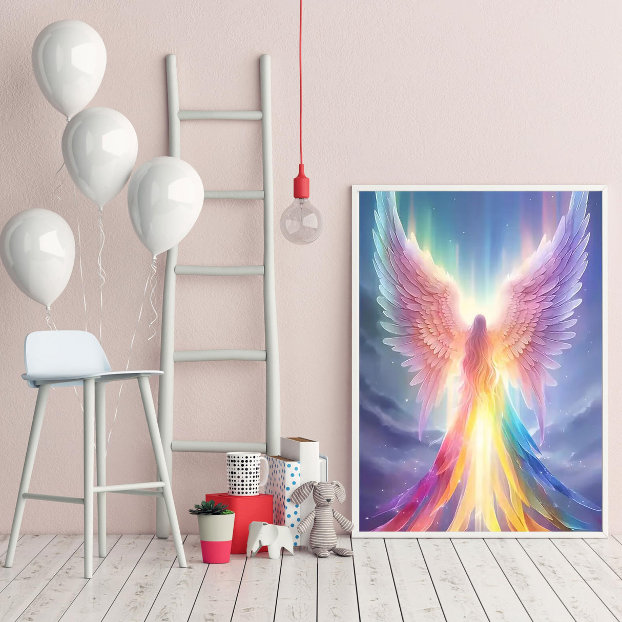 BYGFHLYW Rainbow Angel 5D Diamond Painting Kits for Adults Beginners,DIY Diamond Art Kit Full Round Drill,Paint by Diamonds Dot Gem Arts and Crafts Crystal Sets,Home Wall Decor 11.8x15.7inch BYGFHLYW