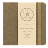 Vienrose Watercolor Sketchbook, 5.5"x5.5" Watercolor Journal with 24 Sheets 140 LB (300 GSM) Cotton Watercolor Paper, Brown Linen Cover Water Coloring Sketch Book As Travel Notebook On The Go Vienrose