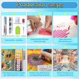 GXGLLPZBY 5D Diamond Painting Kits for Beginner, DIY Flower Ocean Theme Beach Diamond Art Kits for Adult, Suitability Full Round Diamond Dot Gem Art Kits, Home Wall Decoration 13.78x13.78 Inches GXGLLPZBY