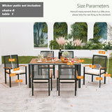 AERBUSKE 7 Pieces Outdoor Table and Chairs Set Outdoor Patio Furniture Set Wicker Patio Dining Sets for 6 Patio Table and Chairs Set Outdoor Furniture Set for Garden Yard Porch Poolside ARTBUSKE