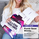 6 Pack Jigsaw Puzzle Saver Sheets | Puzzle Keeper Preserves 1,000 Piece Puzzles up to 24" x 30" Inches | Puzzle Glue and Frame | Puzzle Accessories - Also Come with 4 Adhesive Wall Hangers TIDYBOSS