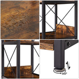 IBUYKE 6-Tier Tall Narrow Corner Bookcase for Small Space Storage in Rustic Brown IBUYKE